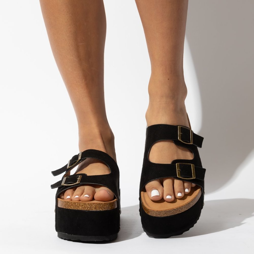 BLACK PLATFORM CLOG SANDAL BIRKEN SANDAL - NON-BRANDED - Picture 4 of 7